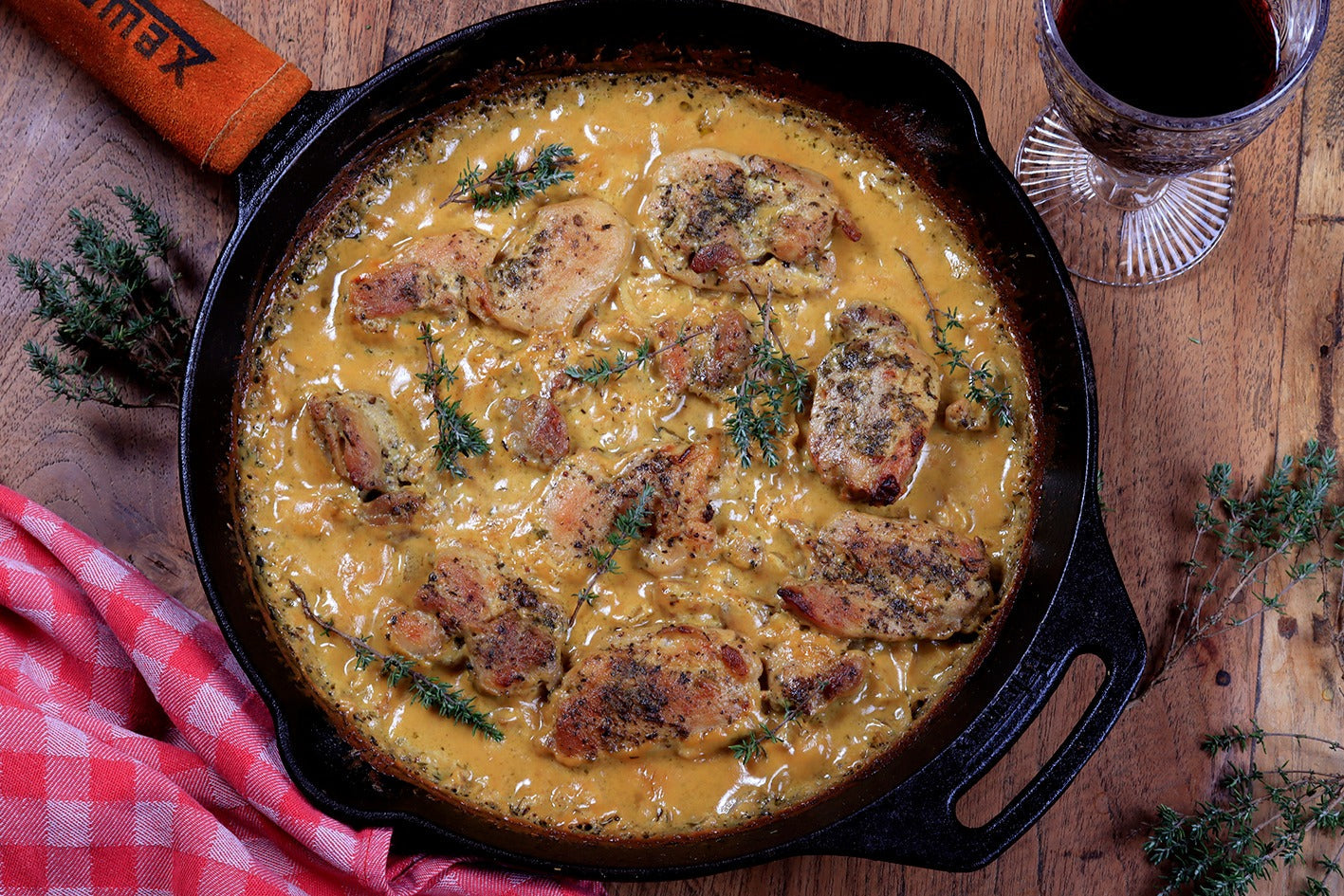 Romige Dijon kip uit de skillet