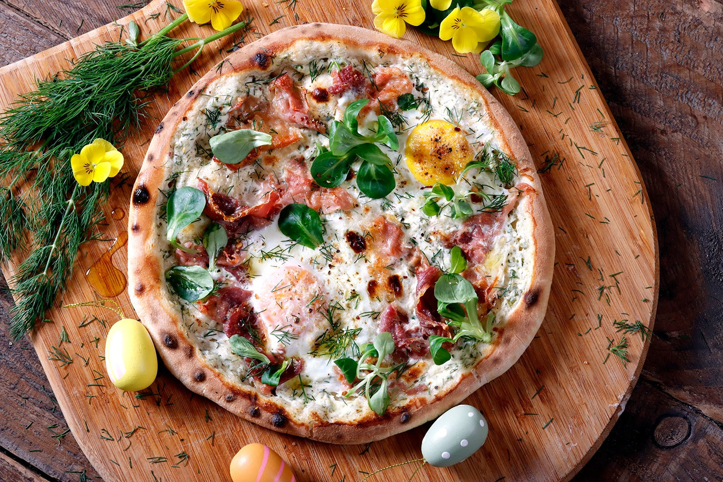 Voorjaarspizza's: HAM / EI en ZALM / ASPERGE