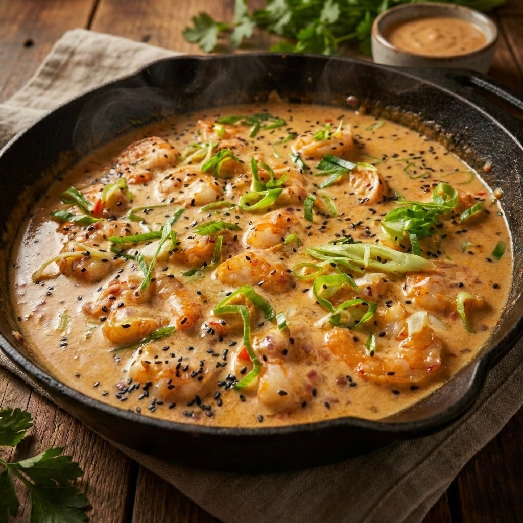 Smokin’ hot shrimp skillet