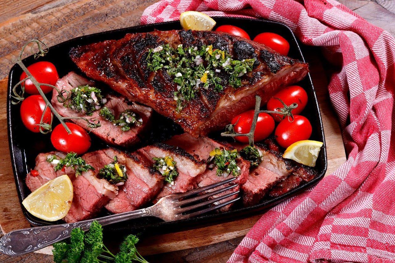 Black Angus Tri Tip uit de skillet met homemade chimichurri 🔥