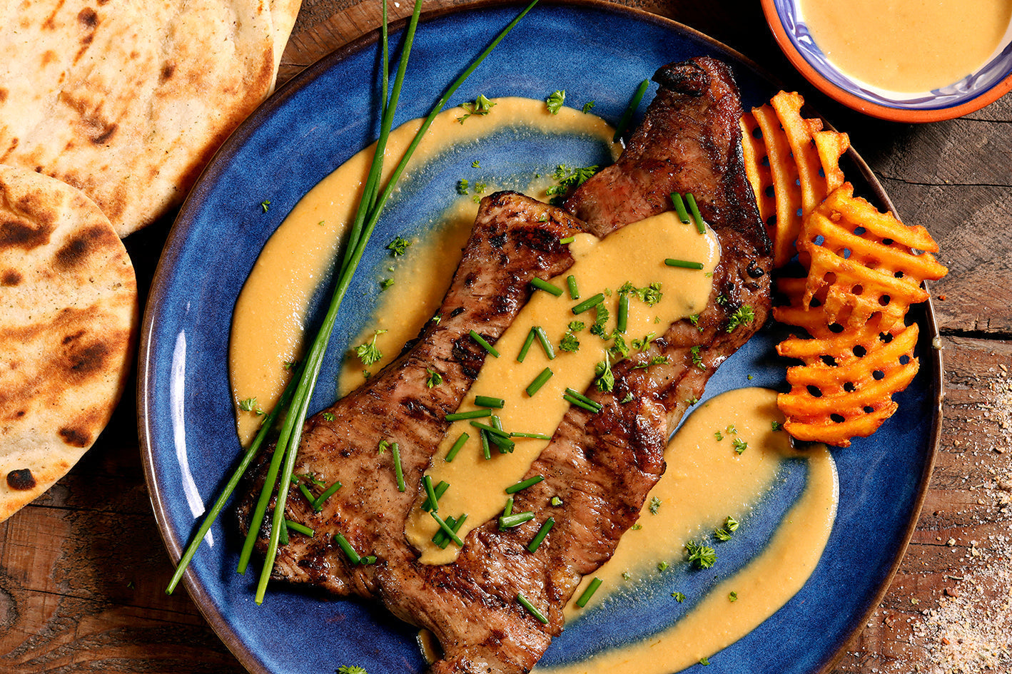 Iberico Secreto met Bier-Honing-Tahini-Saus 🔥