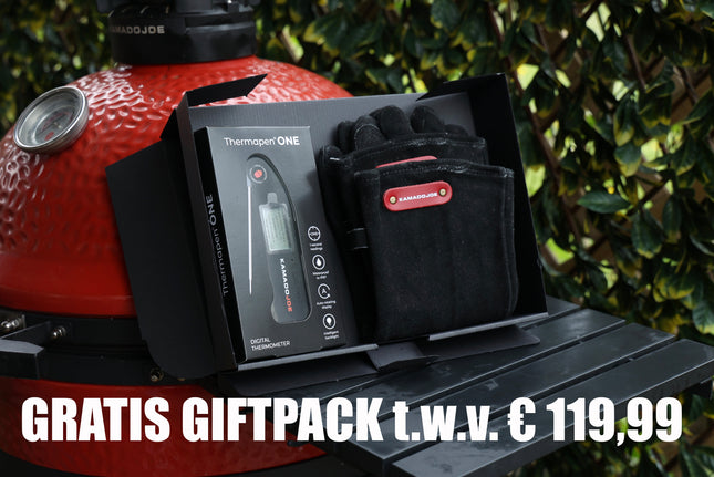 Beef Exclusief B.V. GRATIS Giftpack Kamado Joe t.w.v. € 119,99 bij aanschaf van Kamado Joe Classic en Big Joe