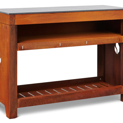 Braaimaster Duo Corten zijtafel schuin vooraanzicht