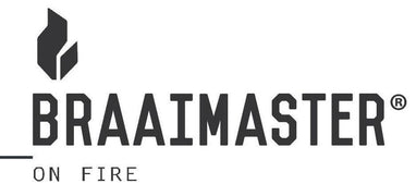 zwart wit afbeelding van het logo van Braaimaster braais