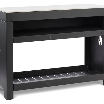Braaimaster Duo Black Sidetable met lichtgrijs werkblad vooraanzicht