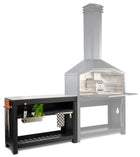 Braaimaster Sidetable duo black met daarnaast en transparante afbeelding van ee Duo Black braai 