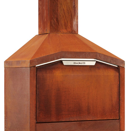 Braaimaster single corten kompleet met onderstel en gesloten klep