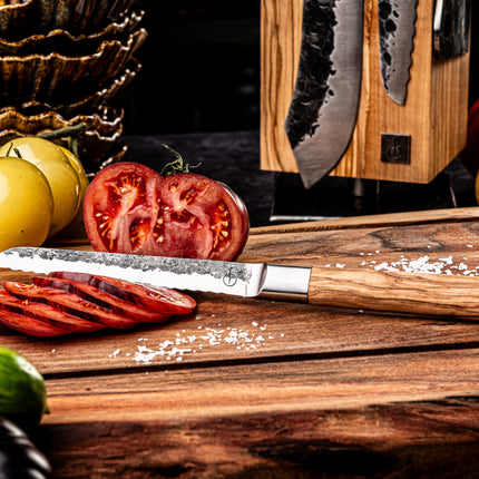 Forged Forged - Olive Universeel mes gekarteld