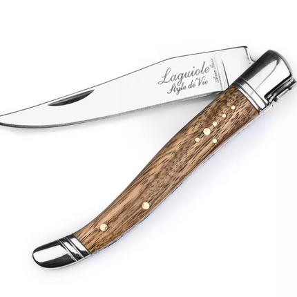 Laguiole Laguiole - Luxury Line Zakmes Zebranohout met leren hoesje