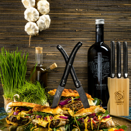 Laguiole Laguiole - Premium Line Steakmessen Black Stonewash 1.8mm