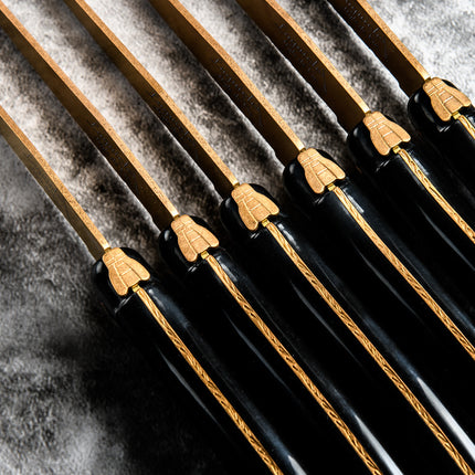 Laguiole Laguiole - Prestige Line Steak Knives Gold Stonewash