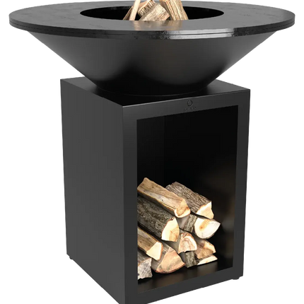 OFYR Heritage Classic Storage 100 Black vooraanzicht met hout in de storage