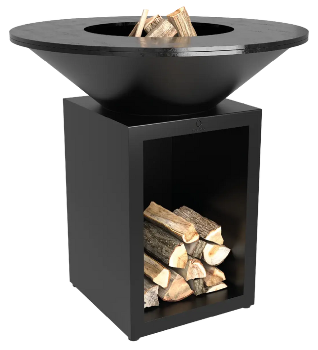 OFYR Heritage Classic Storage 100 Black vooraanzicht met hout in de storage