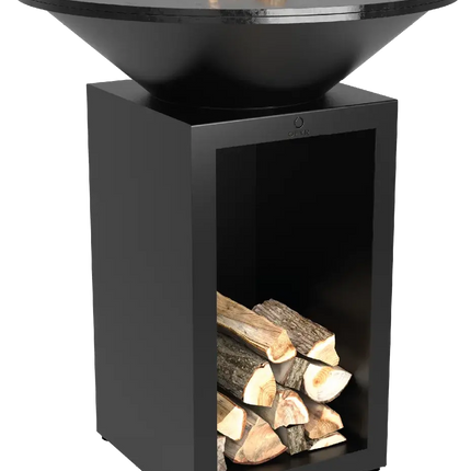 OFYR Heritage Classic Storage 85 Black vooraanzicht met houtopslag