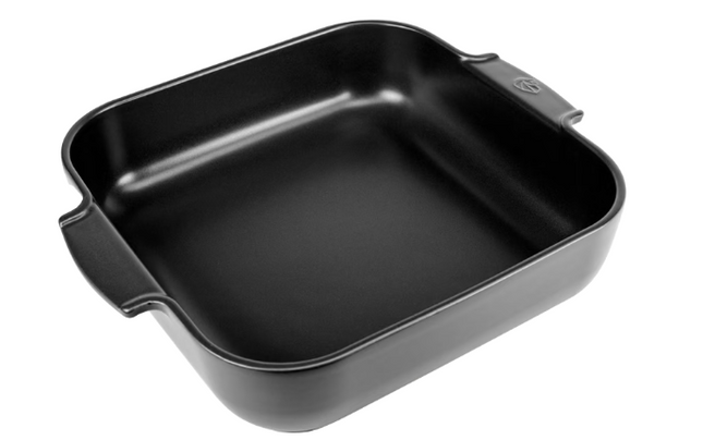 Peugeot France Appolia vierkante keramisch ovenschaal, Satijnzwart 36cm