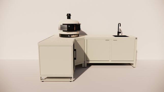 Roostr Buitenkeukens Rubix Corner met Single en Duo (Taupe)