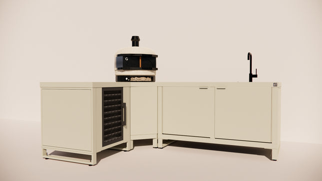 Roostr Buitenkeukens Rubix Corner met Single en Duo (Taupe)