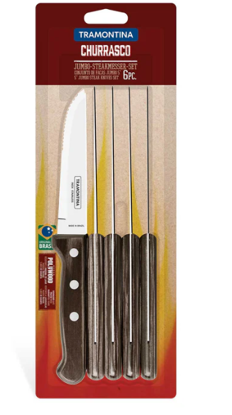 Tramontina Churrasco Tramontina Churrasco GAUCHO 6-delige steakmes - Bruin
