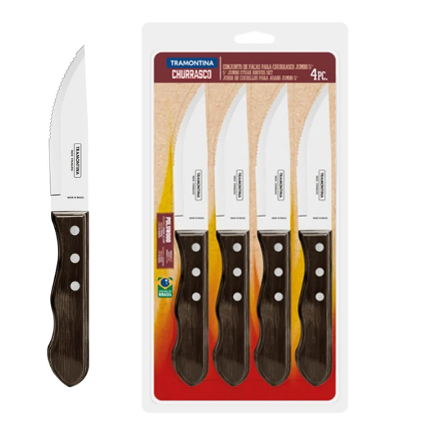 Tramontina Churrasco Tramontina Churrasco JUMBO 4-delige steakmes - Bruin