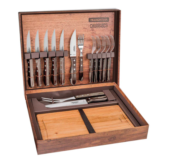 Tramontina Churrasco Tramontina Churrasco Jumbo BBQ koffer, 15-delig - Bruin