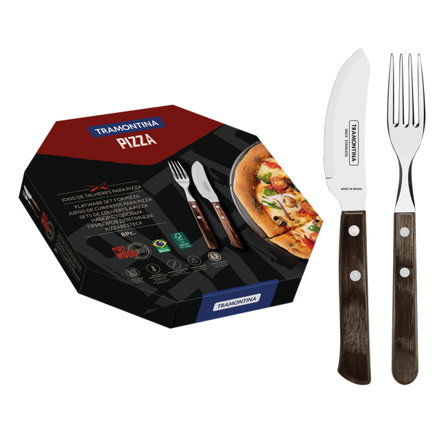 Tramontina Churrasco Tramontina Churrasco Pizza bestek 8-delig - Bruin