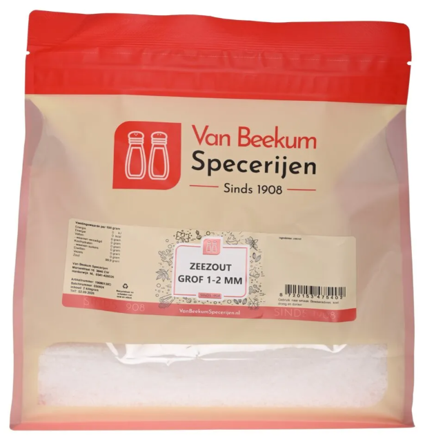 Van Beekum Specerijen Zeezout Grof 1-2 mm - 320 gram