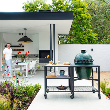 Big Green Egg Big Green Egg - Large in Egg Frame + Expansion Frame Wood & Grid