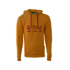 Big Green Egg Hoodie Peace, Love, Eggs L - Okergeel