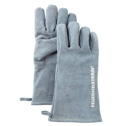 FEUERMEISTER® FEUERMEISTERIN® - Premium grillhandschoenen, leer, grijs-blauw