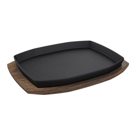 Sizzling Plate & Holder Cast Iron C/M