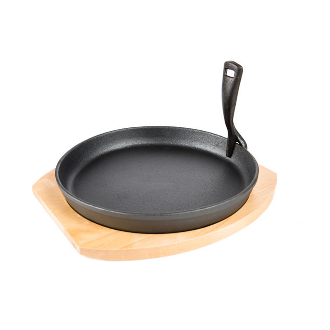 Cast Iron Cooking Plate & Holder