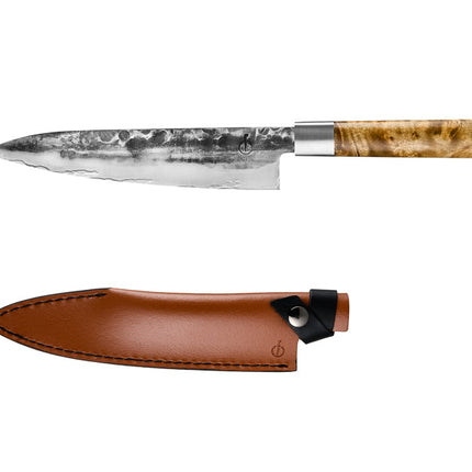 Forged Forged - VG10 Koksmes met leren hoes