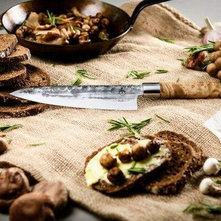 Forged Forged - VG10 Koksmes met leren hoes