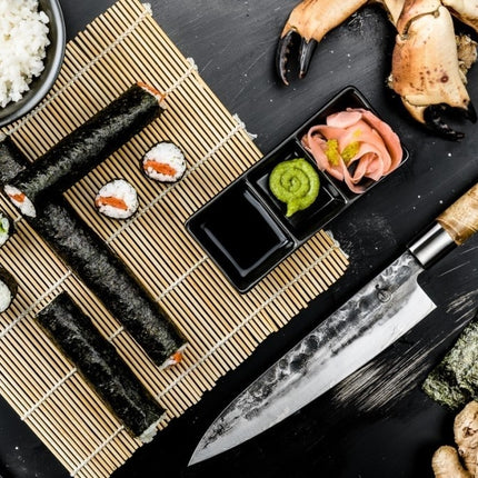 Forged Forged - VG10 Koksmes met leren hoes