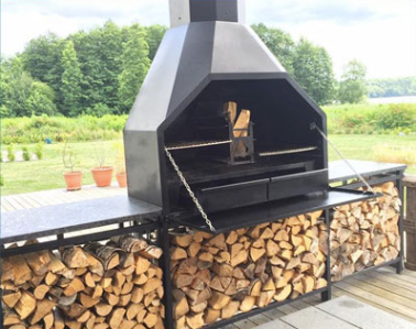 Home Fires Braai Zijtafel van staal of eikenhout