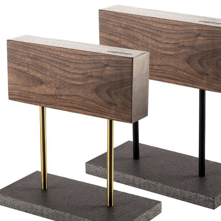 Style de Vie Style de Vie - Magnetisch messenblok Walnoot met natuurstenen voet