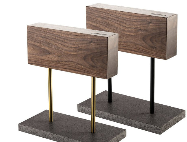 Style de Vie Style de Vie - Magnetisch messenblok Walnoot met natuurstenen voet