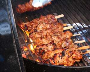 Waardse boerderijkip Kippendijen Spiesen gemarineerd 5 spiesen van ca. 100 gram p/stuk